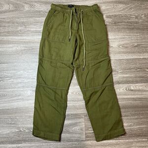 J.CREW Women's Olive Green 100% Gauzy Cotton Drawstring Utility Cargo Pants Sz 4